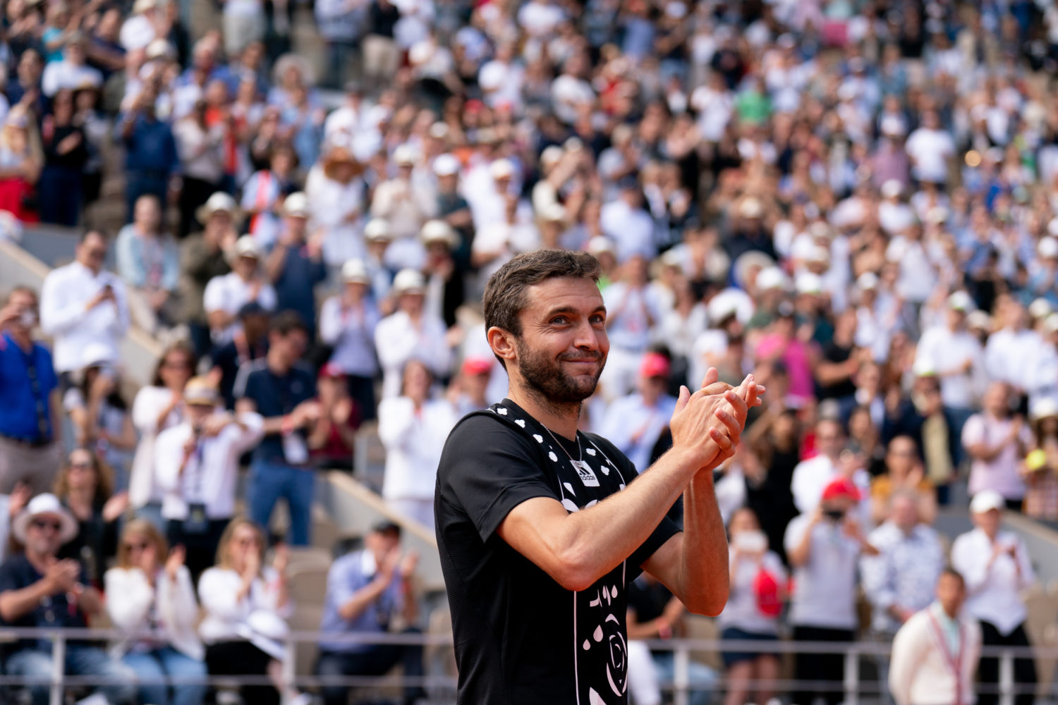 Gilles Simon, lors de ses adieux à Roland-Garros en 2022